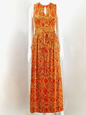 Great Shape Gay Gibson 1970's Velour Maxi Dress - USA
